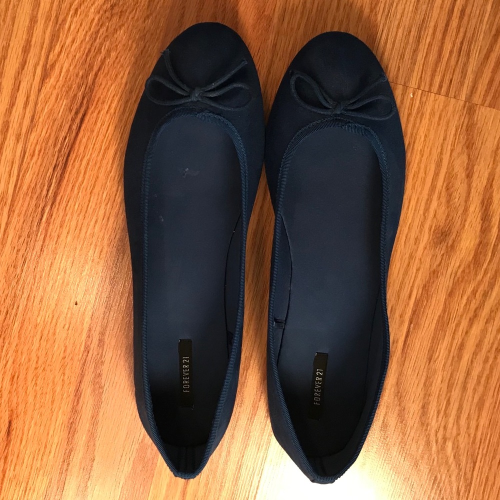 Dark Blue Suede Ballet Flats